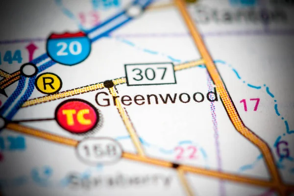 Greenwood Texas Eua Sobre Mapa — Fotografia de Stock