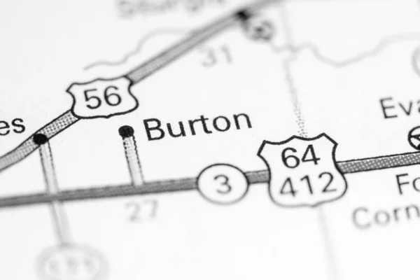 Burton Oklahoma États Unis Sur Une Carte — Photo
