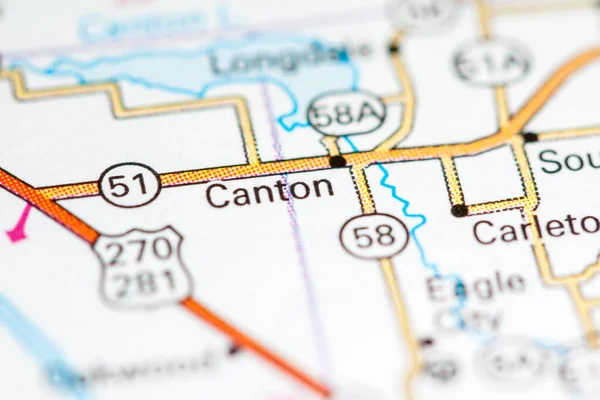 Cantón Oklahoma Eeuu Mapa — Foto de Stock
