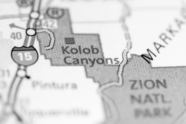 Kolob Canyons Utah Eeuu Mapa — Foto de Stock