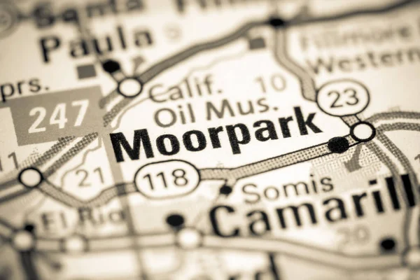 ムーアパークカリフォルニアだ地図上の宇佐 — ストック写真