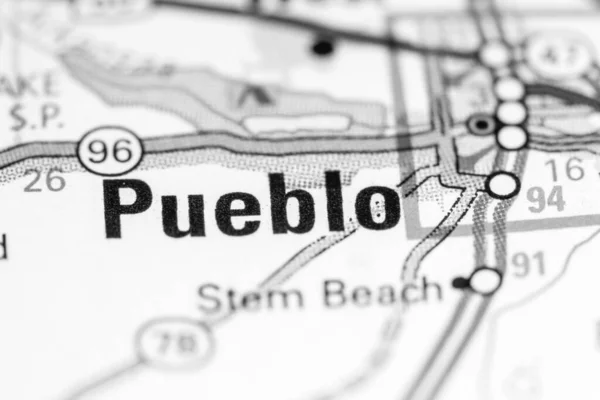 Pueblo Colorado Eeuu Mapa — Foto de Stock