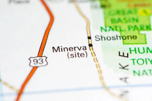 Minerva Nevada Eua Sobre Mapa — Fotografia de Stock