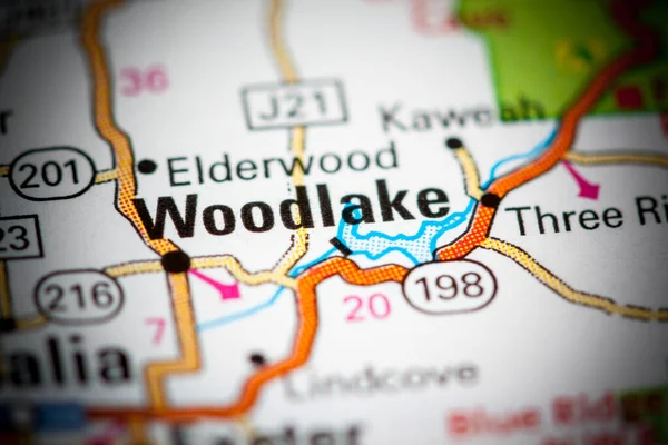 Woodlake Ben Kalifornia Usa Térképen — Stock Fotó