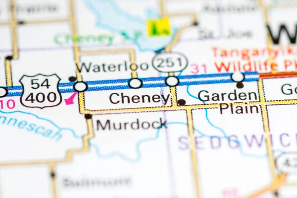 Cheney Kansas Abd Haritada — Stok fotoğraf