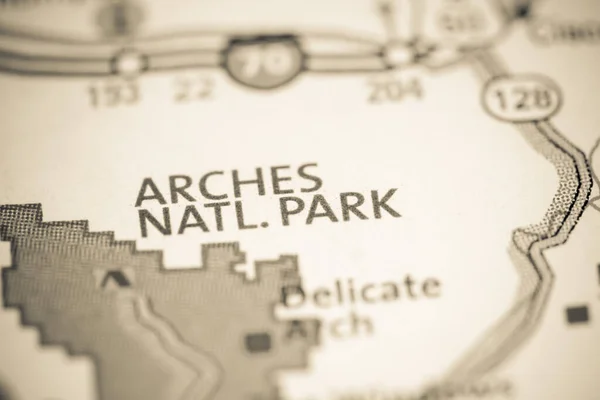 Arches Nemzeti Park Utah Ban Usa Térképen — Stock Fotó
