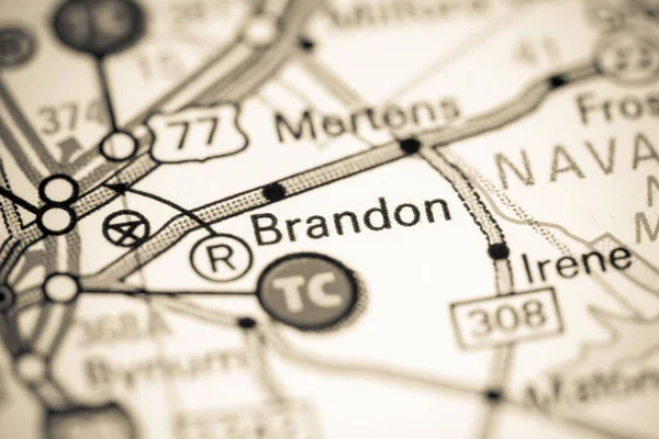 Brandon Texas Eua Sobre Mapa — Fotografia de Stock