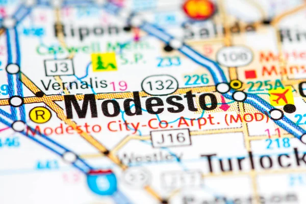 Modesto California Eeuu Mapa —  Fotos de Stock