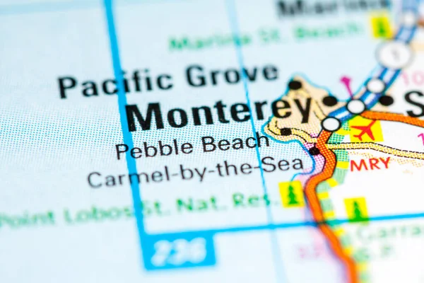 Spiaggia Ghiaia California Stati Uniti Una Mappa — Foto Stock