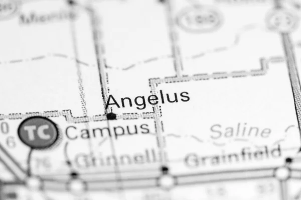 アンゲルスカンザスだ地図上の宇佐 — ストック写真