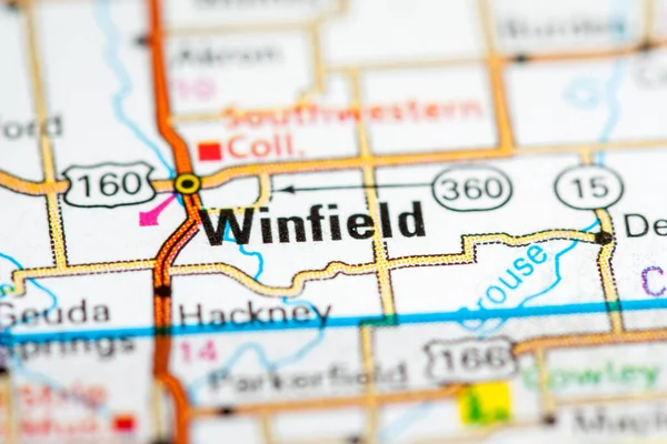Winfielde Kansas Usa Mapě — Stock fotografie