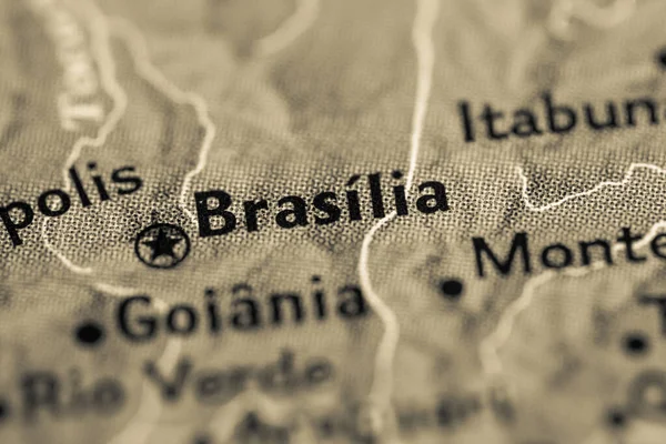 Μπραζίλια Βραζιλία Στο Χάρτη — Φωτογραφία Αρχείου