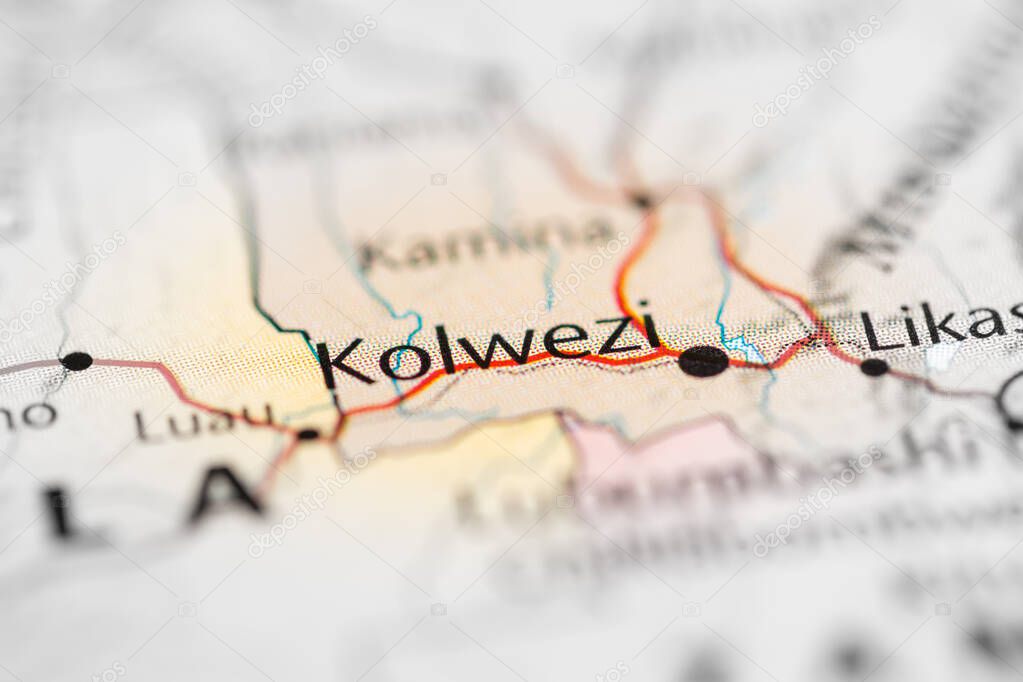 Kolwezi. Republic of the Congo on the map