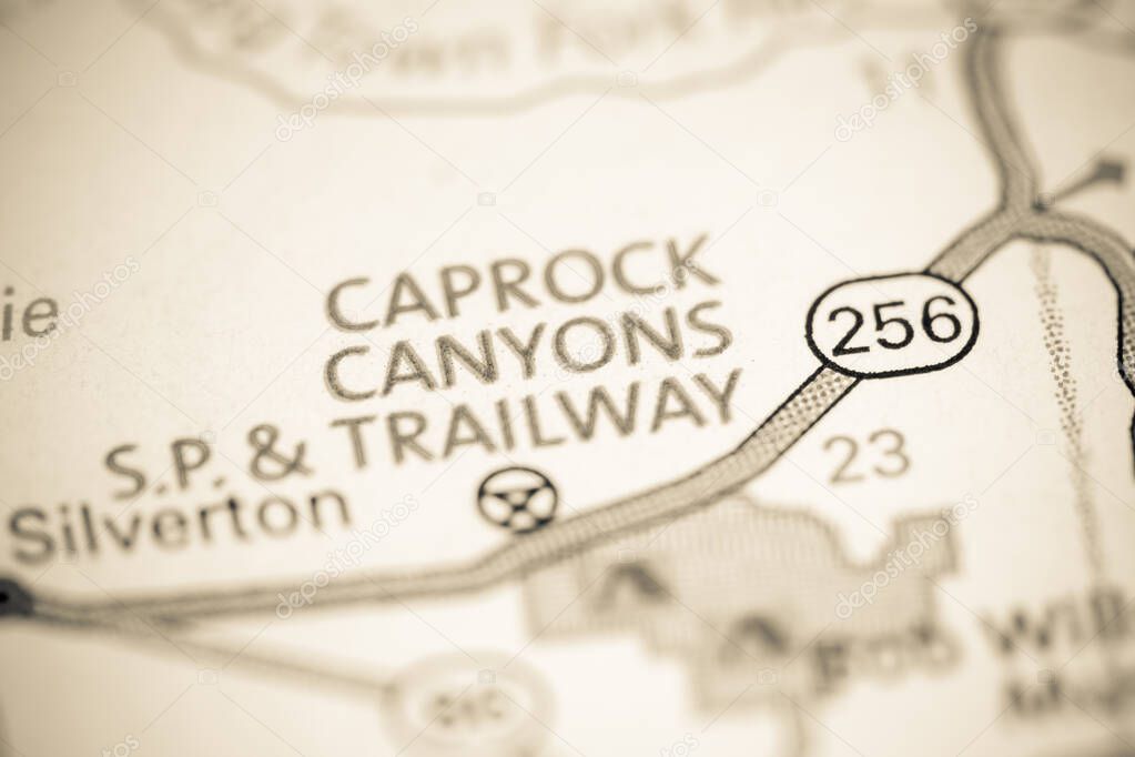 Caprock Canyons SP. Texas. USA on a map