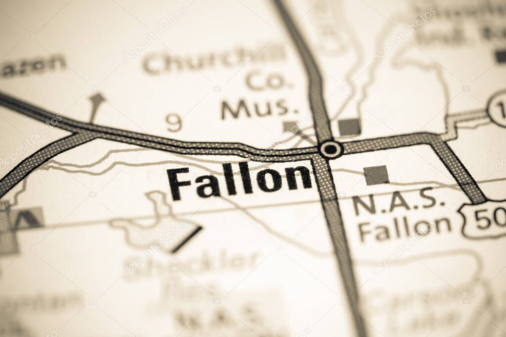 Fallon. Nevada. USA on a map
