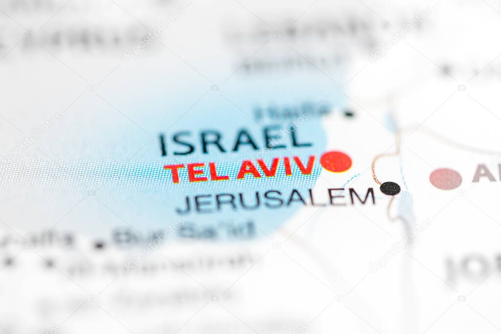 Tel Aviv. Israel on the map