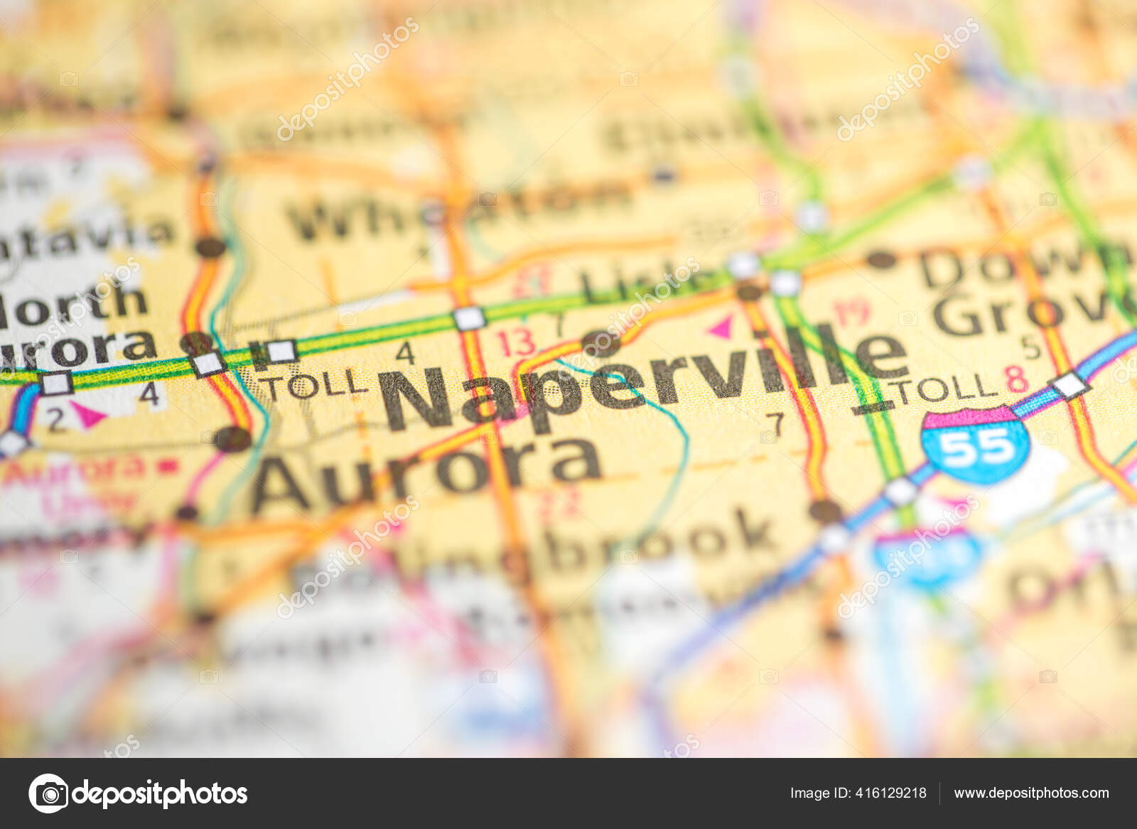 Naperville Illinois Usa Mapa fotografía de stock © aliceinwonderland2020 416129218 Depositphotos