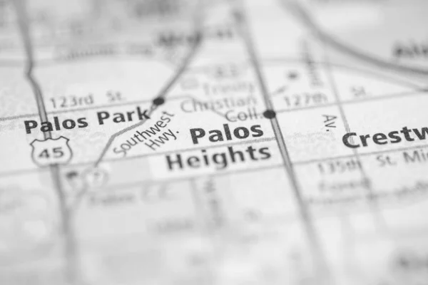 帕洛斯高地芝加哥 伊利诺伊州地图上的美国 — 图库照片