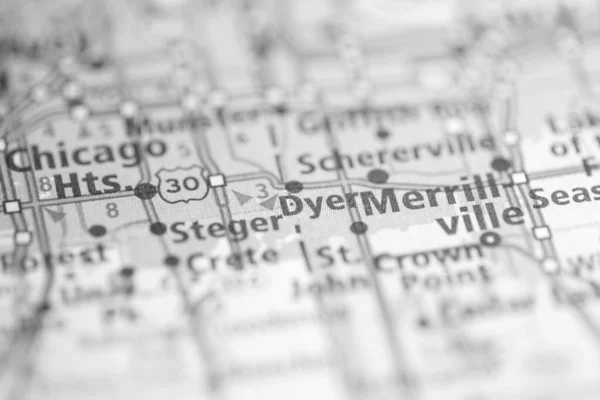 Dyer Illinois Usa Map — Stock Photo, Image