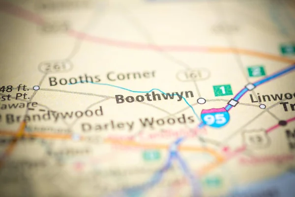 Boothwyn. Delaware. USA on the map