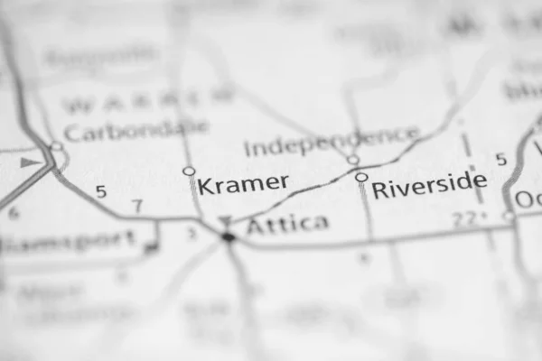 Kramer Indiana Stati Uniti Sulla Mappa — Foto Stock