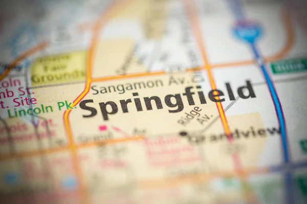 Springfield Indiana Usa Mapě — Stock fotografie
