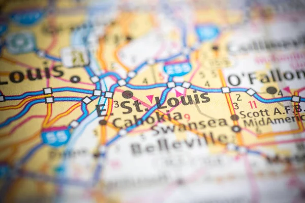 East Louis Illinois Usa Mapa —  Fotos de Stock