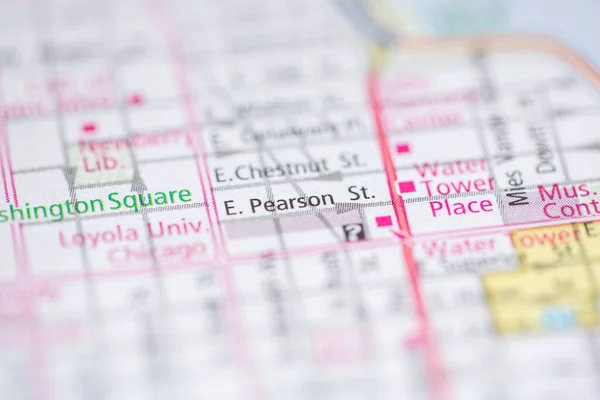 Pearson Chicago Illinois Usa Mapa — Foto de Stock