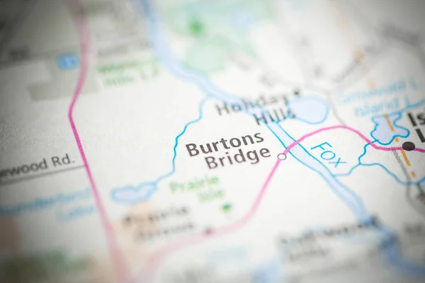 Burtonův Most Illinois Usa Mapě — Stock fotografie