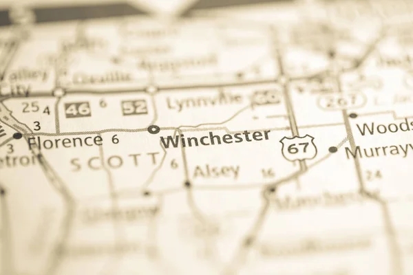 Winchester Illinois États Unis Sur Carte — Photo