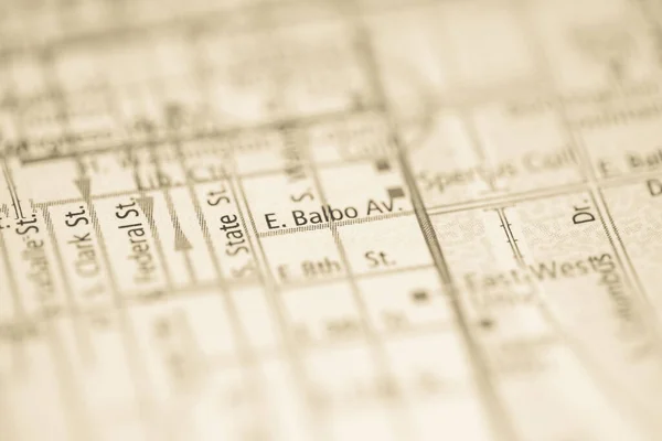 Balbo Chicago Illinois Stati Uniti Sulla Mappa — Foto Stock