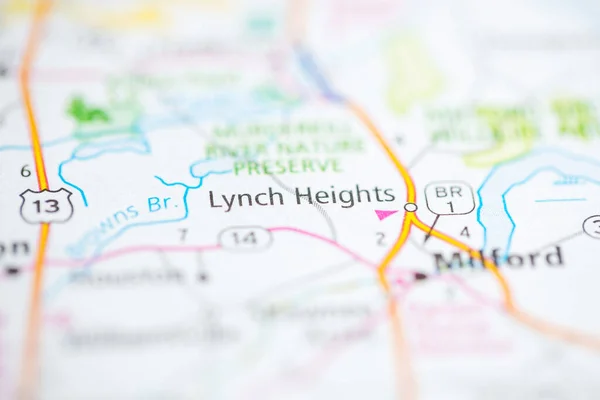 Lynch Heights. Delaware. USA on the map