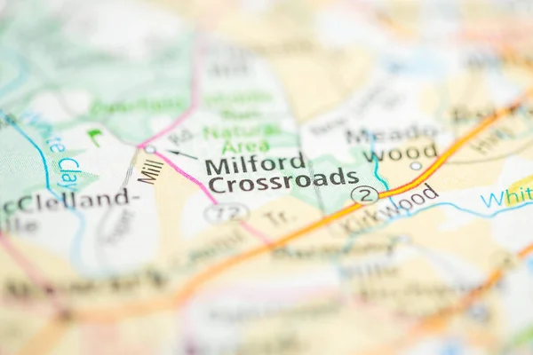 Milford Crossroads. Delaware. USA on the map