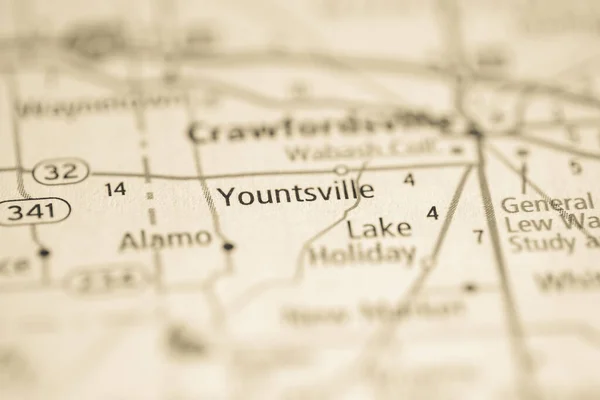 Yountsville Ben Indianában Usa Interaktív Térképen — Stock Fotó