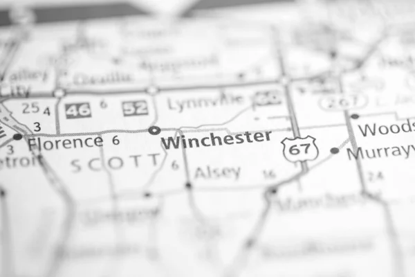 Winchester Illinois États Unis Sur Carte — Photo