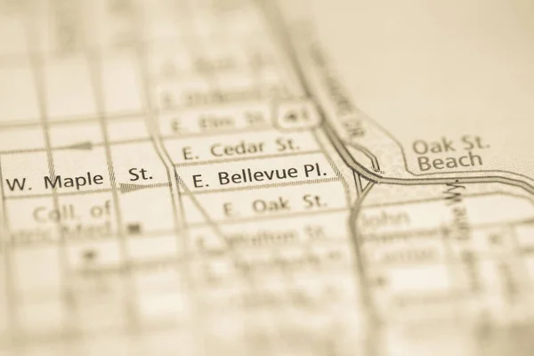 Bellevue Chicago Illinois Usa Interactieve Kaart — Stockfoto