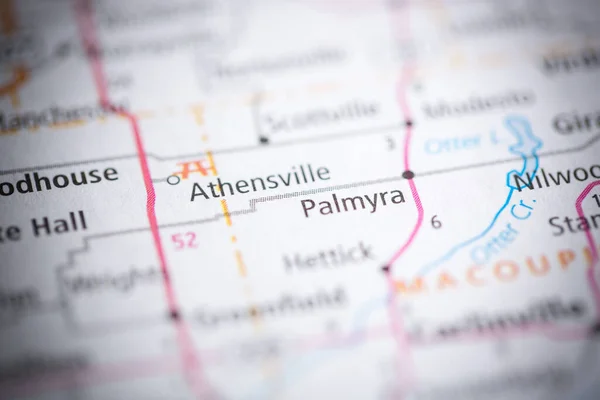 Palmyra. Illinois. USA on the map