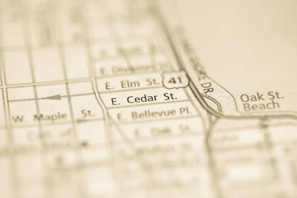 Cedar Chicago Illinois Usa Mapa —  Fotos de Stock