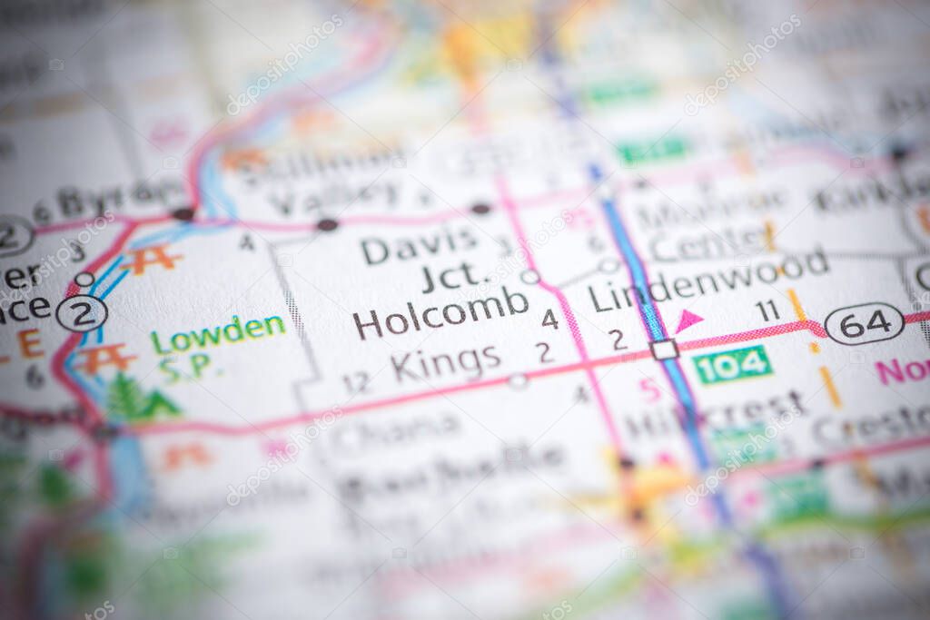 Holcomb. Illinois. USA on the map