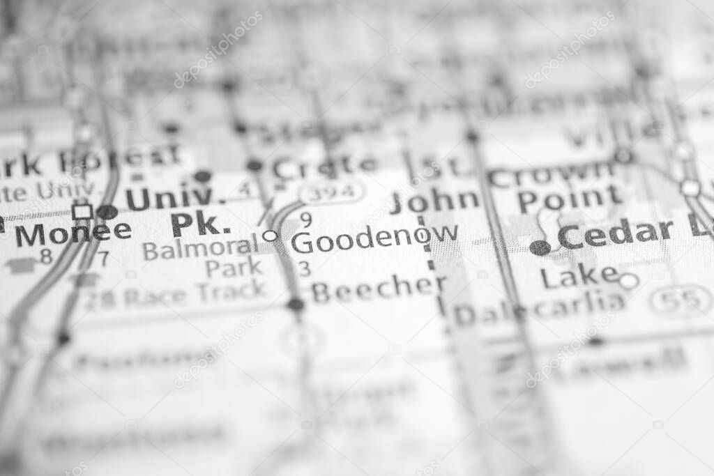 Goodenow. Illinois. USA on the map