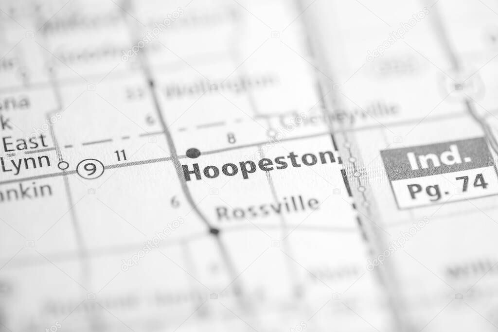 Hoopeston. Illinois. USA on the map