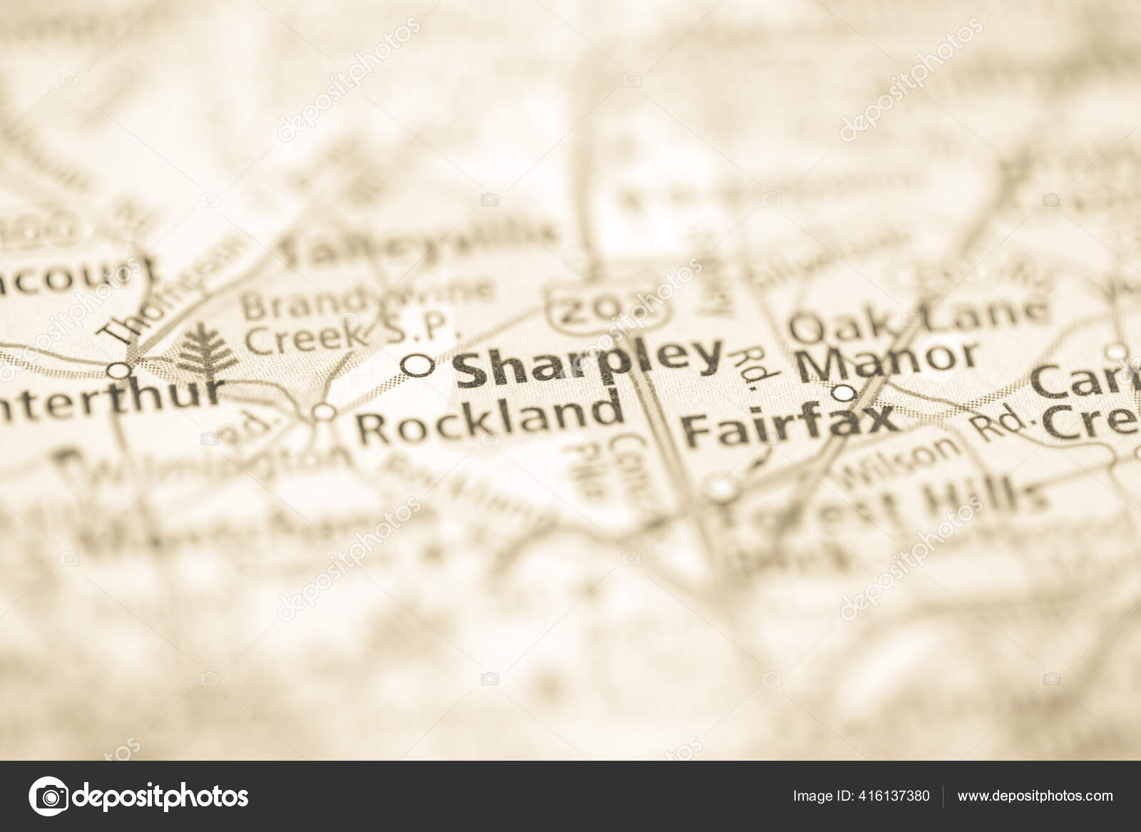 Sharpley Delaware Usa Mapa fotografía de stock © aliceinwonderland2020