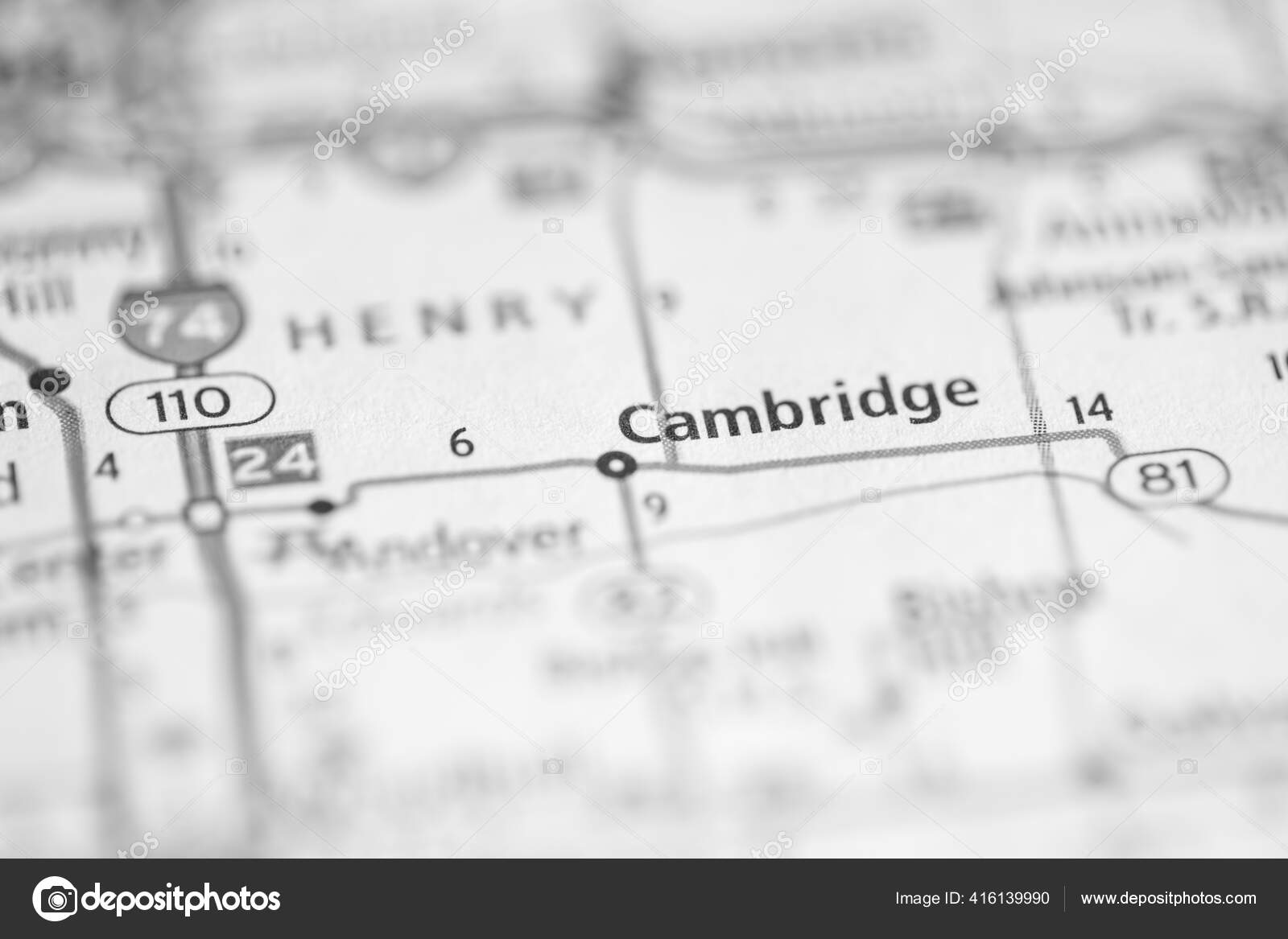 Cambridge Illinois Usa Mapa fotografía de stock © aliceinwonderland2020 416139990 Depositphotos