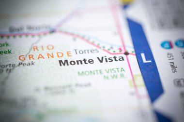 Monte Vista. Colorado. USA on the map  clipart