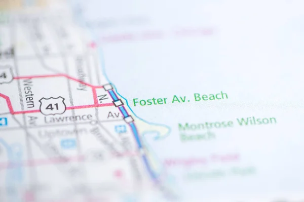 Playa Foster Avenue Illinois Usa Mapa — Foto de Stock