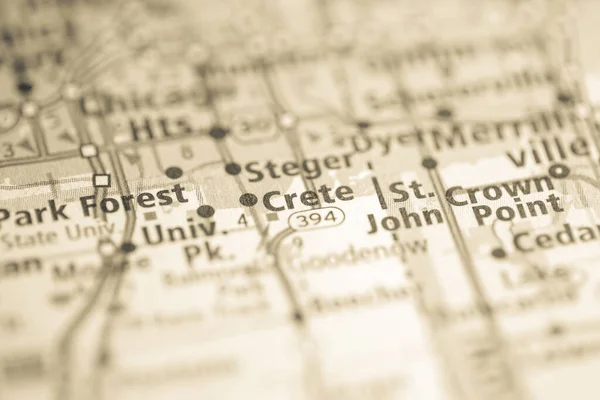 Crete Illinois Usa Map — Stock Photo, Image