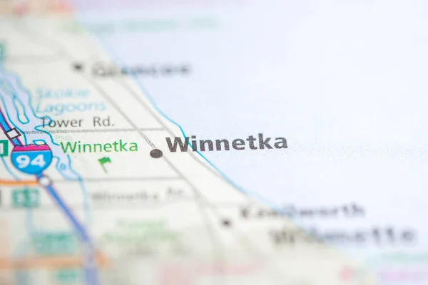 Winnetka Vagyok Illinois Ban Usa Interaktív Térképen — Stock Fotó