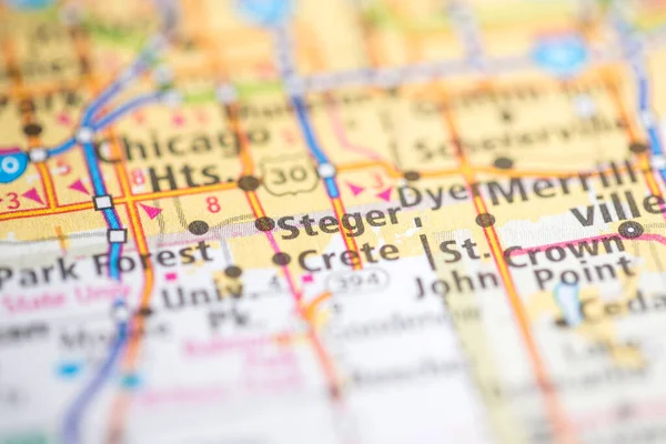 史提格伊利诺伊州地图上的美国 — 图库照片