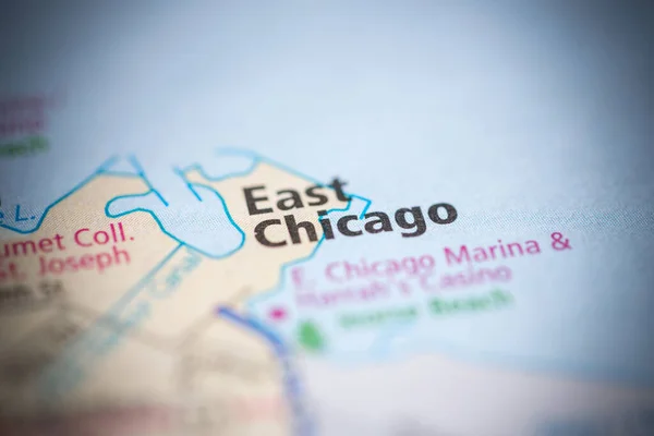 East Chicago. Indiana. USA on the map