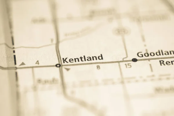 肯特兰 印第安纳地图上的美国 — 图库照片